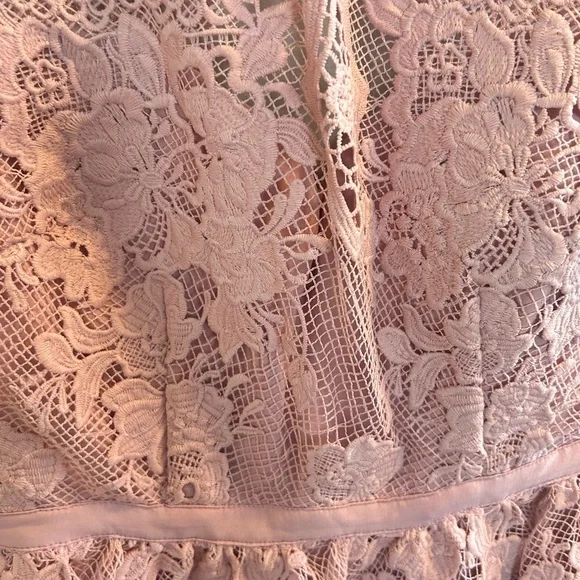 BHLDN Rosaline Dress Size Small Light Pink Lace Cutout Mini Lilac Occasion - Picture 8 of 11